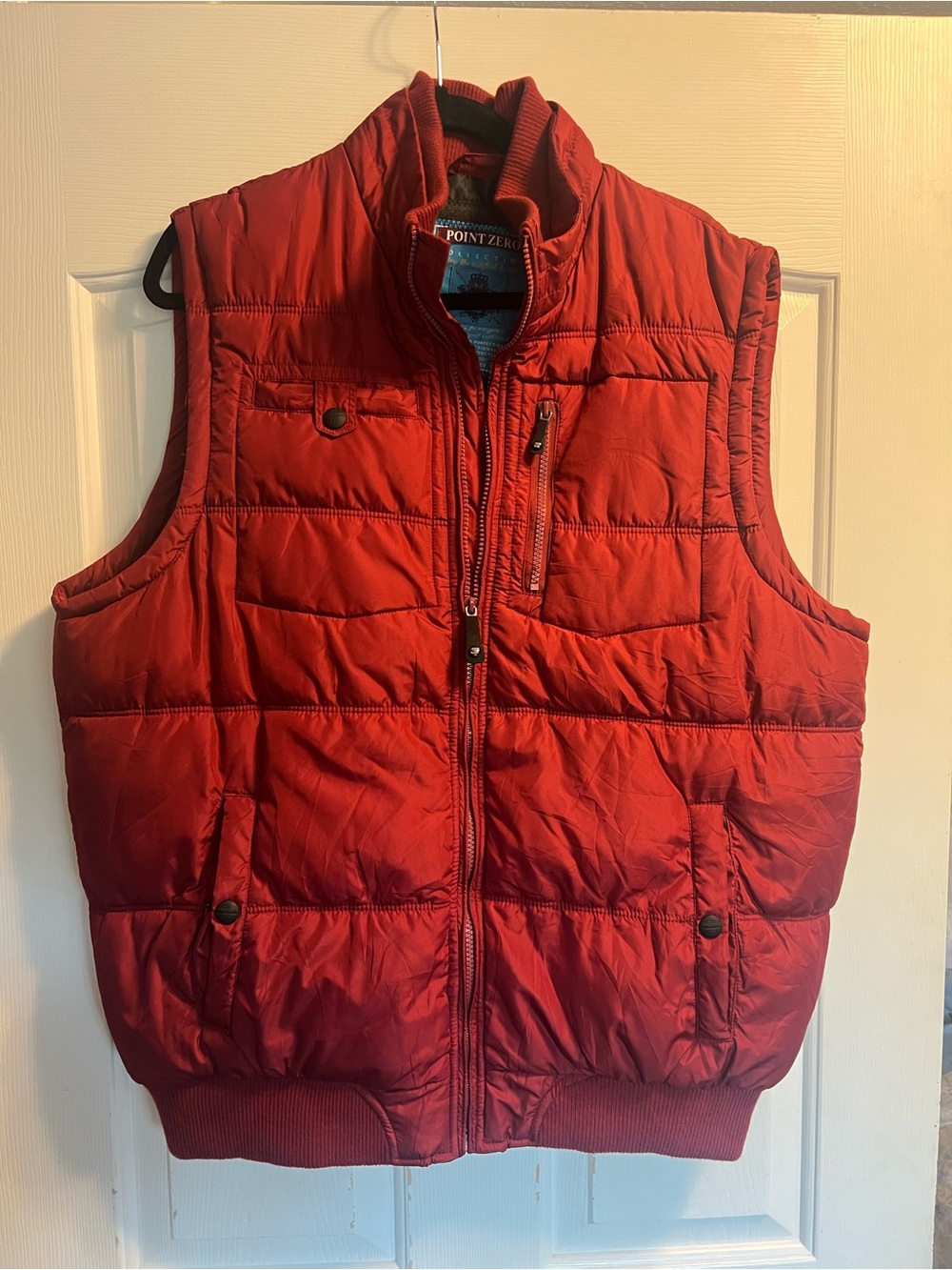 Point Zero Men's Red Quilted Puffer Vest